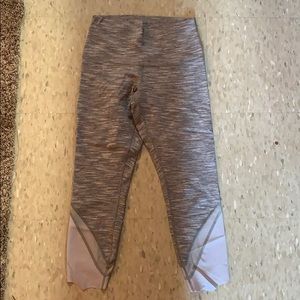 Grey and white Lululemon crop leggings